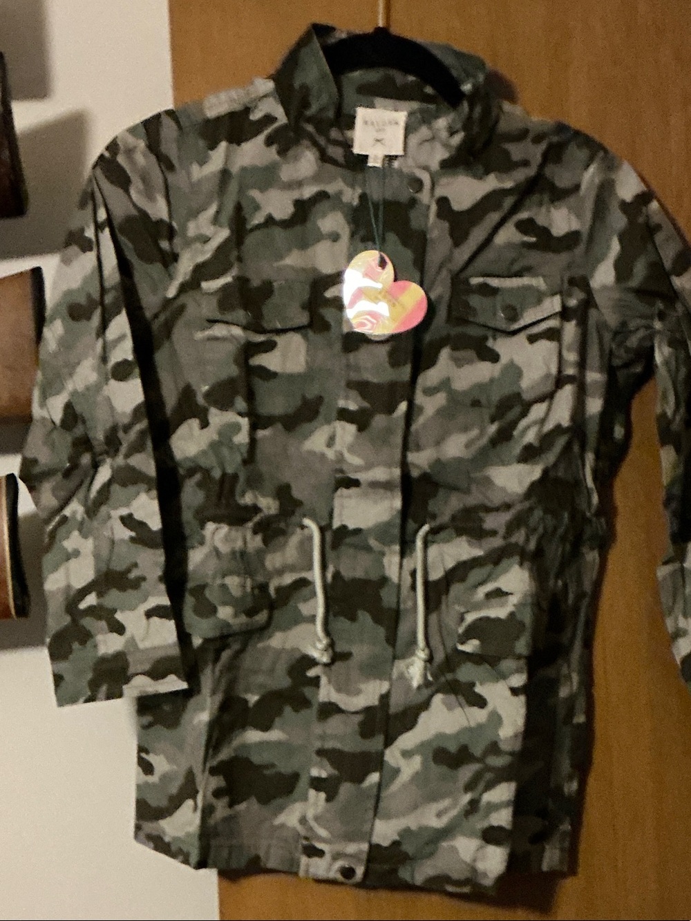 Hayden Girls Camouflage Jacket in Green and Gray